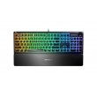 SteelSeries Apex 3 Gaming Keyboard, US Layout, Wired, Black SteelSeries Apex 3 Gaming keyboard, IP32 water resistant for protection against spills, Customizable 10-zone RGB illumination reacts to games and Discord, Whisper quiet gaming switches last for