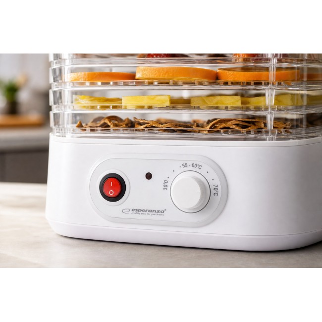 Esperanza EKD004 Food dehydrator,Transparent,White 250 W