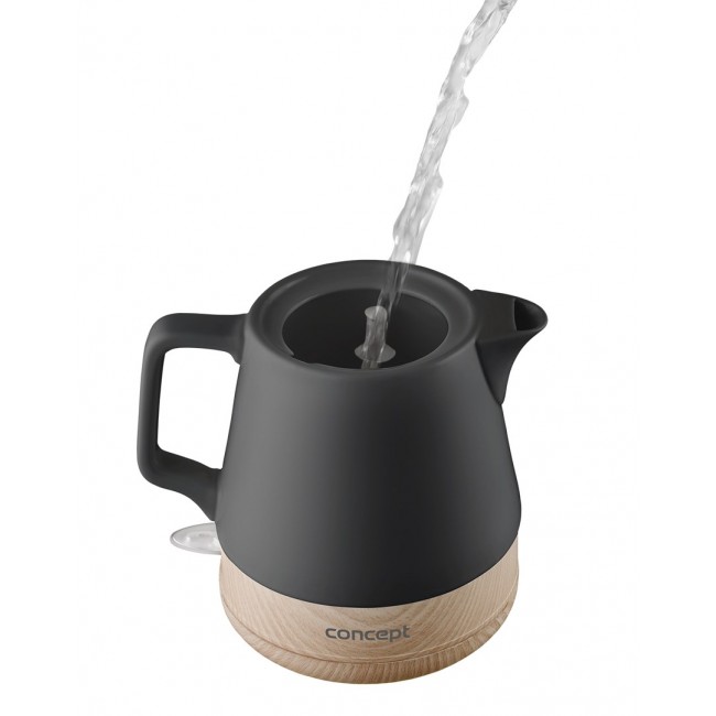 Concept RK0062 electric kettle 1 L 1200 W Anthracite, Wood