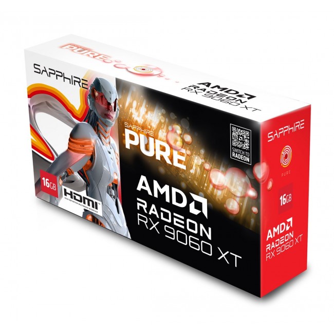 Sapphire PURE AMD Radeon RX 9060 XT GPU 16 GB GDDR6 Sapphire PURE AMD Radeon RX 9060 XT GPU 16 GB GDDR6