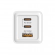 SAVIO LA-07 GaN 65W mains charger, USB, QC4.0+, PD 3.0, White