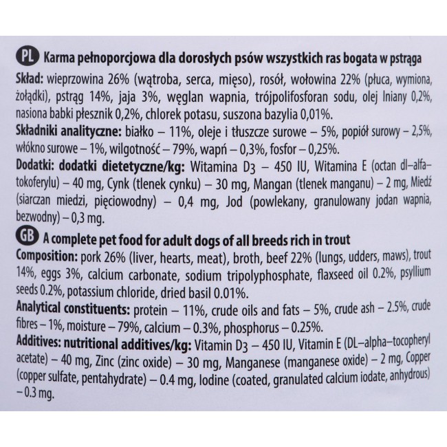 Dolina Noteci Premium Trout - wet dog food 400 g Dolina Noteci Premium Trout - wet dog food 400 g