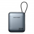 Vention 10000mAh 35W - power bank with USB-C cable (grey) Vention 10000mAh 35W - power bank with USB-C cable (grey)