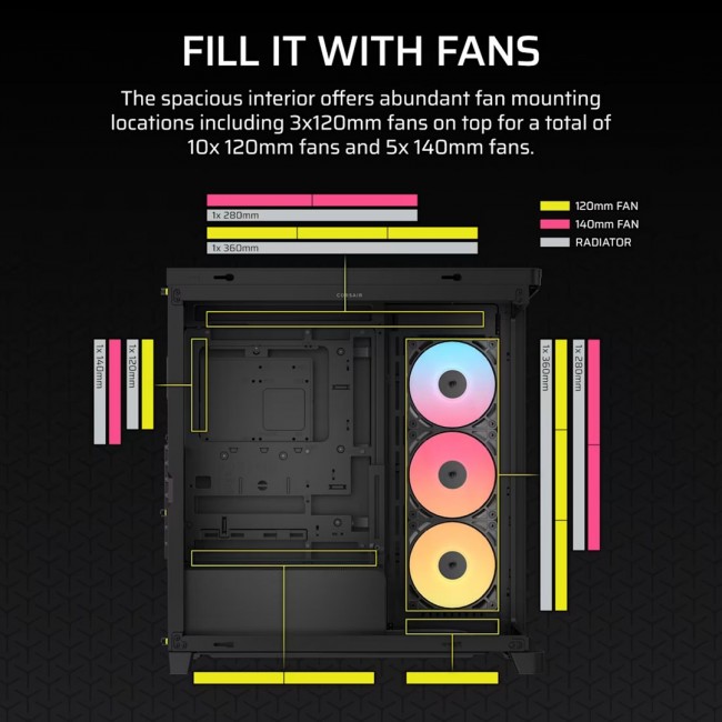 Corsair 4500X RS-R ARGB Tempered Glass Mid-Tower, Black Midi Tower Corsair 4500X RS-R ARGB Tempered Glass Mid-Tower, Black Midi Tower