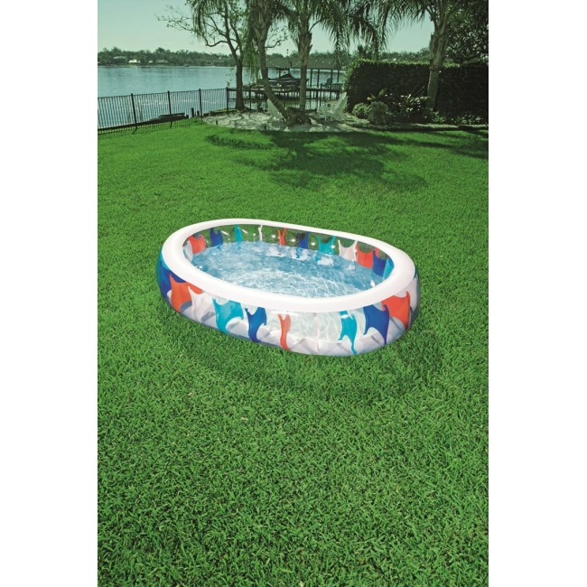 Bestway Inflatable Elliptic Family Pool 2.29m x 1.52m x 51cm - blue