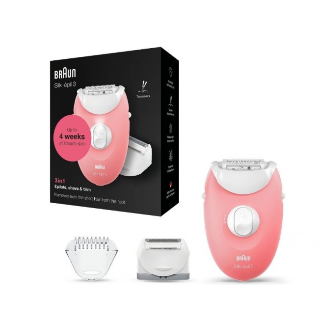 BRAUN Silk- pil 3 SE3-277 Epilator, White and Pink