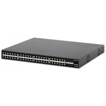 Intellinet 48-Port Gigabit Ethernet PoE+ Layer 2+ Managed Switch with Six 10G SFP+ Uplinks IEEE 802.3at/af (PoE+/PoE) Compliant, 450 W PoE Power Budget, Layer 2+/Layer 3 Lite, 6 x 10G SFP+ Open