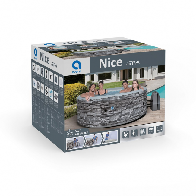 Garden spa, inflatable pool, AVENLI NICE 6-person hot tub, 204x70, brick-coloured