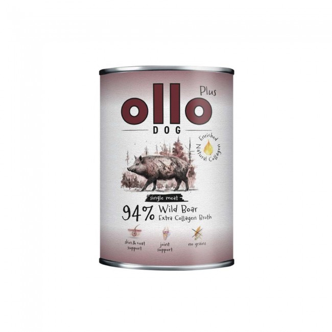 OLLO Plus Collagen Mono Wild boar - wet dog food - 800g