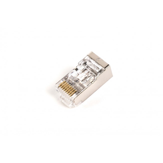 RJ45 (8P8C) Through-Hole Plug, Cat.6, Shielded, AWG 26-24, Pack of 100