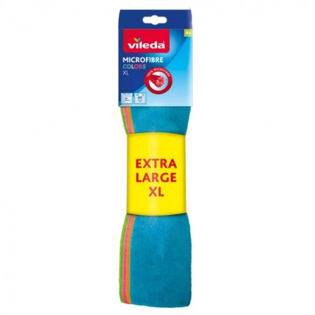 Cleaning Cloth Vileda Microfibre Cloth Colors Extra Large 4 pcs Cleaning Cloth Vileda Microfibre Cloth Colors Extra Large 4 pcs