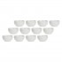 Set of 12 Small Terrine Round Bowls - White, 7 cm