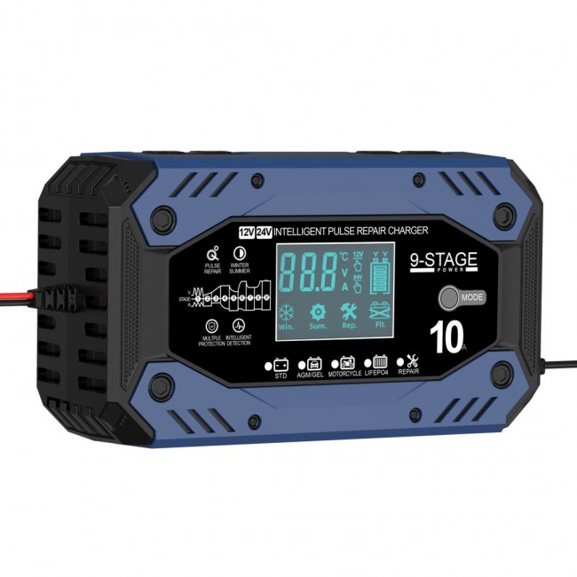 Prostownik automatyczny z LCD 24V 5A / 12V 10A LiFePO4 / AGM Prostownik automatyczny z LCD 24V 5A / 12V 10A LiFePO4 / AGM