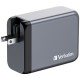 Verbatim GNC-200 GaN Charger 200W with 2 x USB-C PD 100W / 1 x USB-C PD 65W / 1 x USB QC 3.0 (EU/UK/US) Verbatim GNC-200 GaN Charger 200W with 2 x USB-C PD 100W / 1 x USB-C PD 65W / 1 x USB QC 3.0 (EU/UK/US)