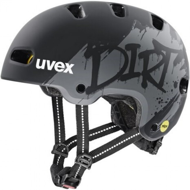 UVEX Kid 4 Style MIPS kids cycling helmet, dirt black matt