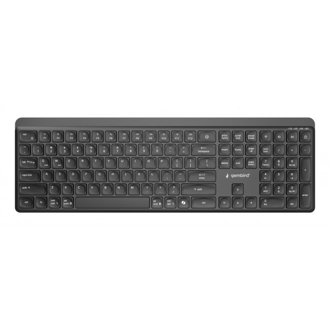 Gembird Dual-mode pro-business slim wireless keyboard, 2.4G+BT, US layout Gembird Dual-mode pro-business slim wireless keyboard, 2.4G+BT, US layout