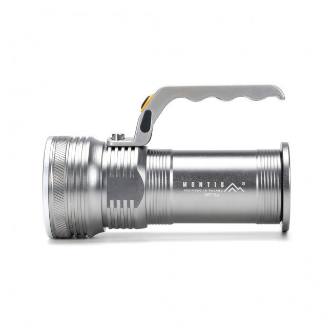 Montis Aluminiowa ręczna latarka akumulatorowa LED MT154 Grey Hand flashlight Montis Aluminiowa ręczna latarka akumulatorowa LED MT154 Grey Hand flashlight