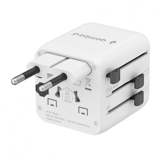 Gembird TPA-INT-01-W Universal travel power adapter, white Gembird TPA-INT-01-W Universal travel power adapter, white