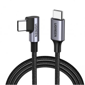 Ugreen USB-C (straight) / USB-C (angled) PD QC 60W 3A 0.5m US255 (grey)