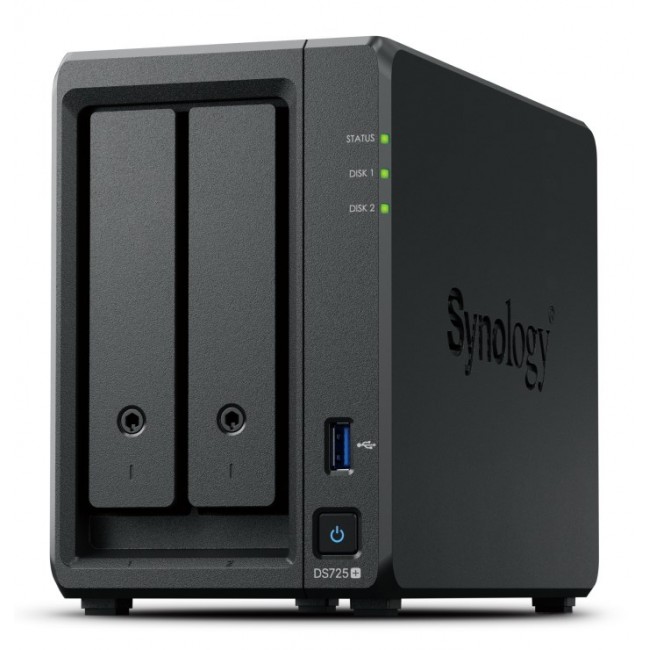 Synology DiskStation DS725+ NAS/storage server Ryzen Embedded R1600 4 GB DDR4 0 TB Black Synology DiskStation DS725+ NAS/storage server Ryzen Embedded R1600 4 GB DDR4 0 TB Black