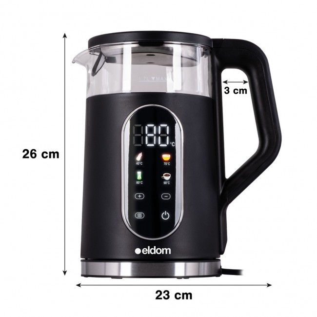 ELDOM CORDLESS KETTLE WITH TEMPERATURE CONTROL C560 NUVIA