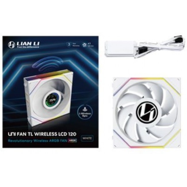 Lian Li UNI FAN TL Wireless LCD Fan, ARGB, PWM - 120 mm, white