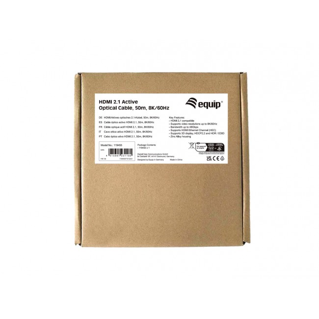 Equip HDMI 2.1 Active Optical Cable, 50m, 8K/60Hz