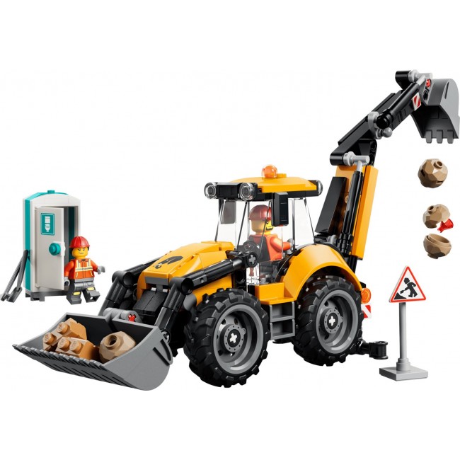 LEGO CITY 60480 Yellow Backhoe Loader