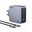 Ugreen Nexode Pro 160W GaN Charger with USB-C Cable Universal Black, Grey AC Fast charging Indoor