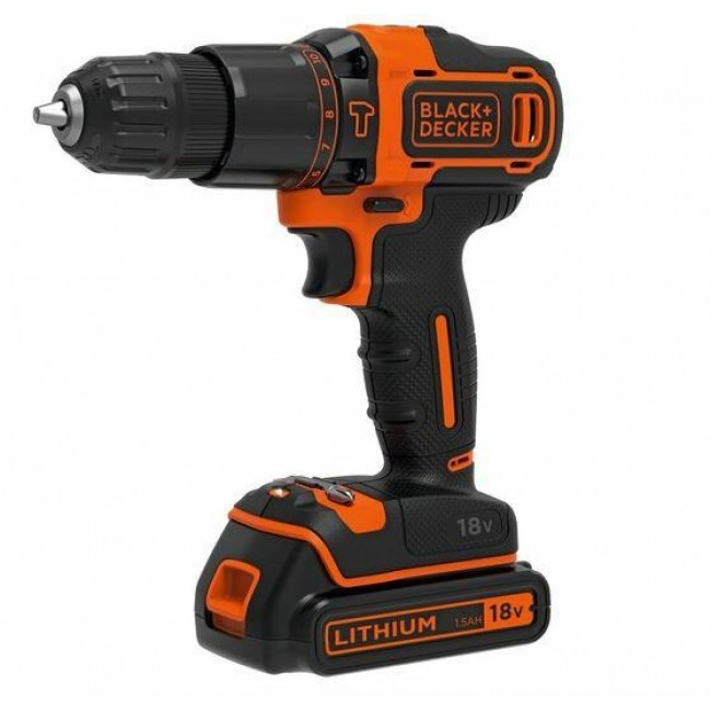 Black & Decker BDCHD18KB-QW drill Keyless Black, Orange