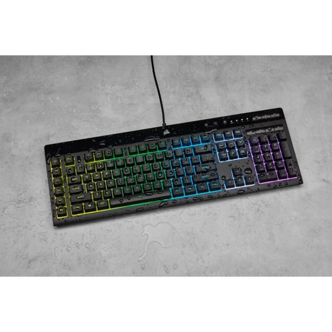 Corsair | Rubber Dome | K55 RGB PRO | Gaming keyboard | Gaming Keyboard | RGB LED light | US | Wired | Black