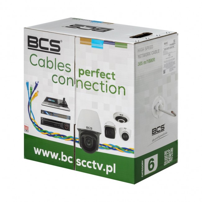 BCS UNIVERSAL networking cable White 305 m Cat6 Round