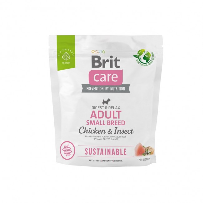 BRIT Care Dog Sustainable Adult Small Breed Chicken & Insect - dry dog food - 1 kg