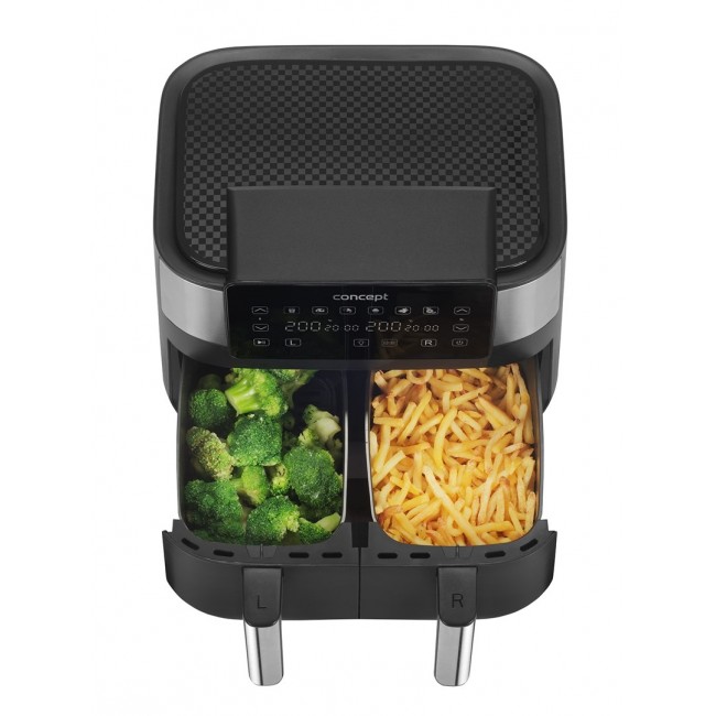 Air Fryer greaseless double fryer 8L FR8000 Black, Silver Air Fryer greaseless double fryer 8L FR8000 Black, Silver