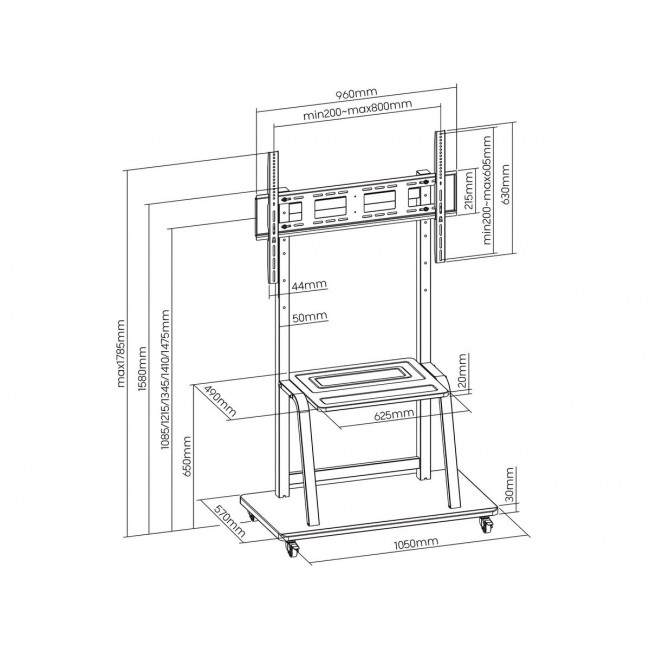 ART S-13 Mobile LCD/LED TV stand 37-100