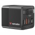 Verbatim GaN Charger 65W 2 Port retractable cable display US plugs with EU and UK adaptors