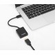 Manhattan USB-A to HDMI Cable, 1080p@60Hz, Converts USB 3.2 Gen1 (aka USB 3.0) signal to HDMI, 15cm, Black, Male to Female, Three Year Warranty
