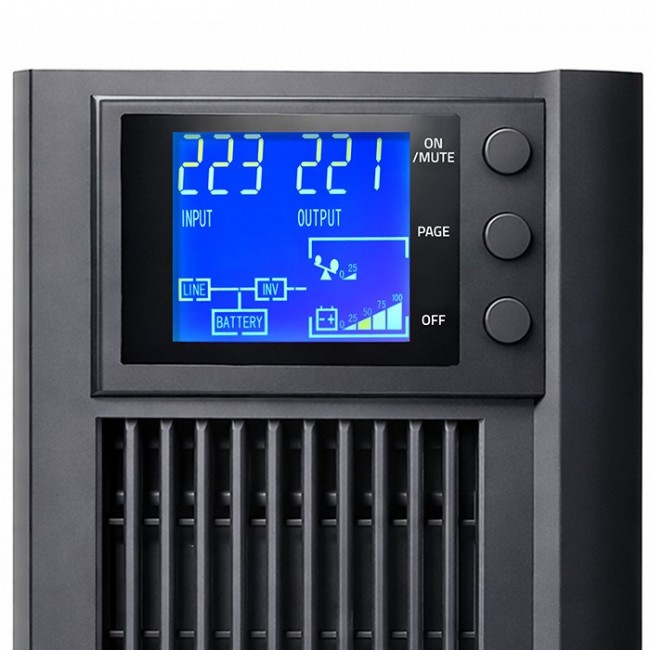 Qoltec 52640 Pure Sine Wave UPS Emergency Power Supply | 1kVA | 800W | AVR | LCD