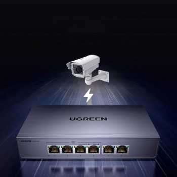 Ugreen 6-port Ethernet switch 1 Gbps with PoE - grey