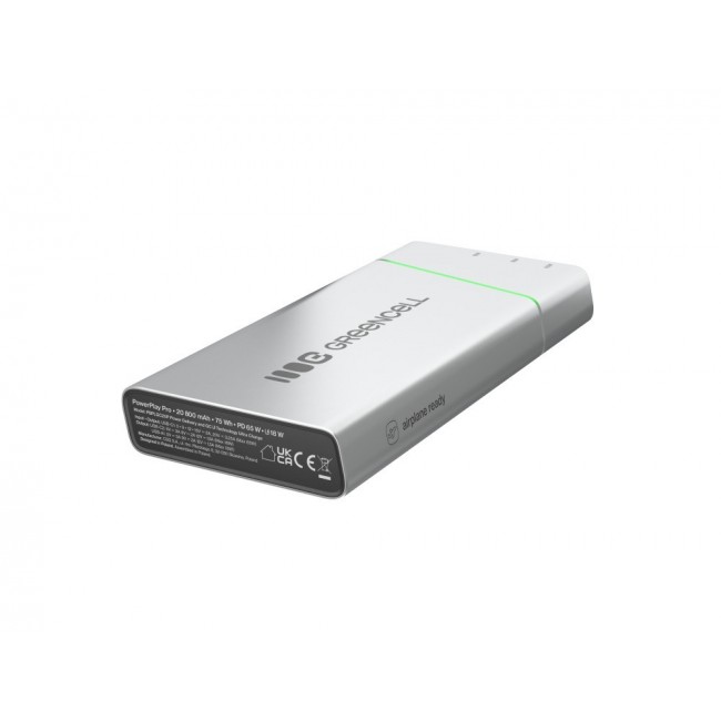 Green Cell PBPLGC20P power bank Lithium-Ion (Li-Ion) 20800 mAh Aluminium, Black, Green, Light grey, Silver