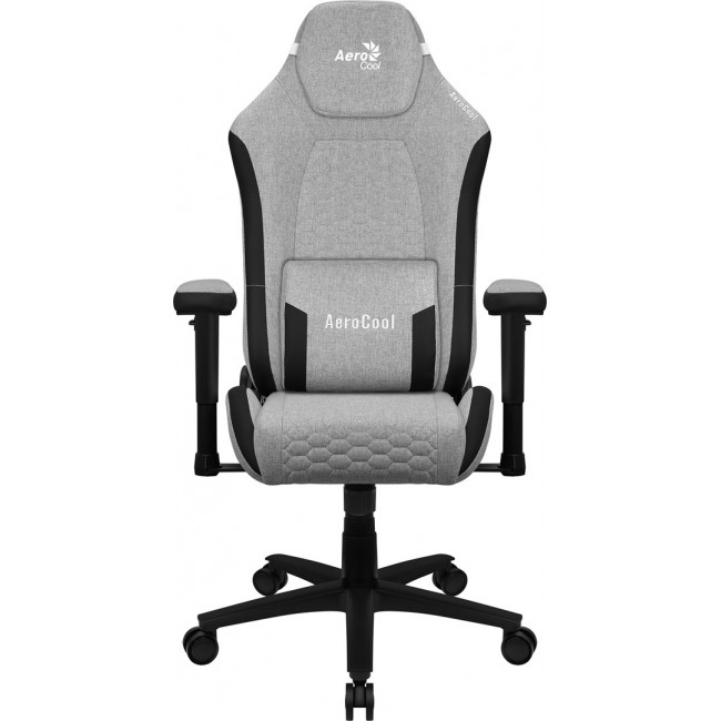 Aerocool CROWNASHGR, Ergonomic Gaming Chair, Adjustable Cushions, AeroWeave Technology, Grey