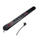 Maclean power strip, 10 outlet extension cord, 2 switches, protection and overload indication, 3680W, MCE10 Maclean power strip, 10 outlet extension cord, 2 switches, protection and overload indication, 3680W, MCE10