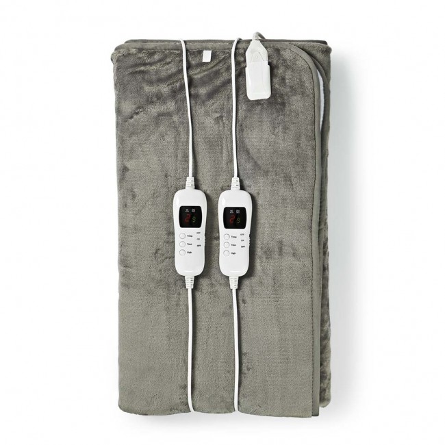 Nedis PEBL130CWT2 electric blanket 120 W Grey, White Fleece, Polyester Nedis PEBL130CWT2 electric blanket 120 W Grey, White Fleece, Polyester