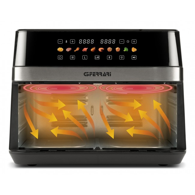 G3 Ferrari G10223 fryer Double 12 L Stand-alone 2200 W Hot air fryer Black, Stainless steel G3 Ferrari G10223 fryer Double 12 L Stand-alone 2200 W Hot air fryer Black, Stainless steel