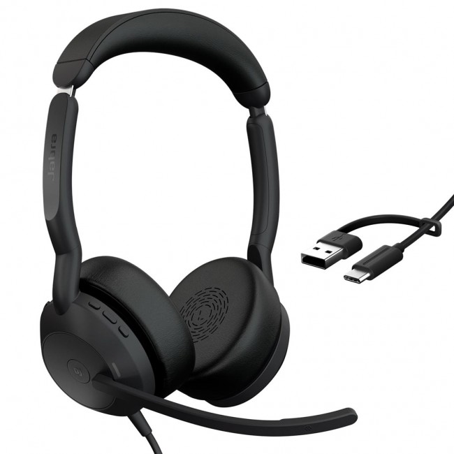 Jabra Evolve2 50 Headset Wired Head-band Office/Call center USB Type-C / USB Type-A Bluetooth Black