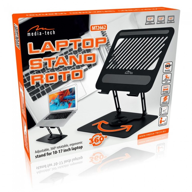 Adjustable, rotatable, ergonomic laptop stand 10 17 LAPTOP STAND ROTO MT2662