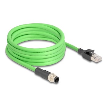 DeLOCK M12 Cable D-coded 4 pin male to RJ45 male PUR (TPU) 5 m