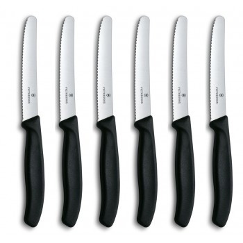 Victorinox Knife Set with serrated edge 6pcs 11cm black Schwarz 6 7833 6 Victorinox7833 Victorinox 7833 (6.7833.6)