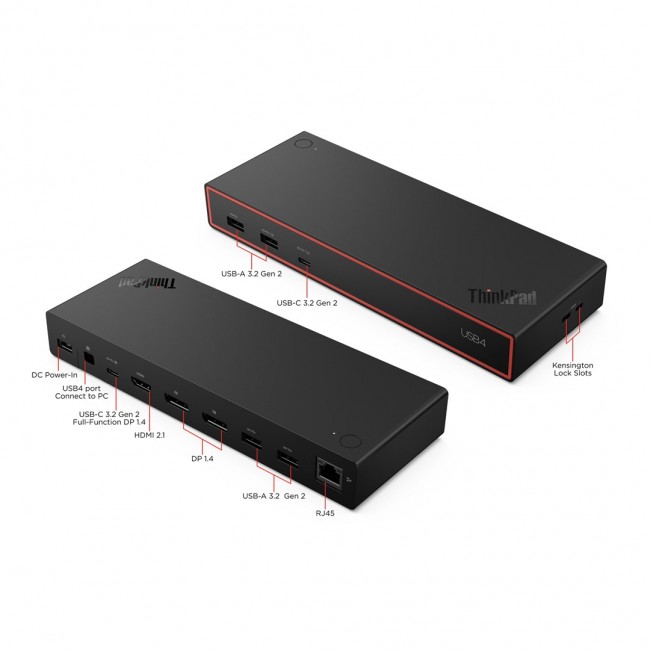 Lenovo ThinkPad USB4 Dock 5000 (with 135W Adapter) Wired Black