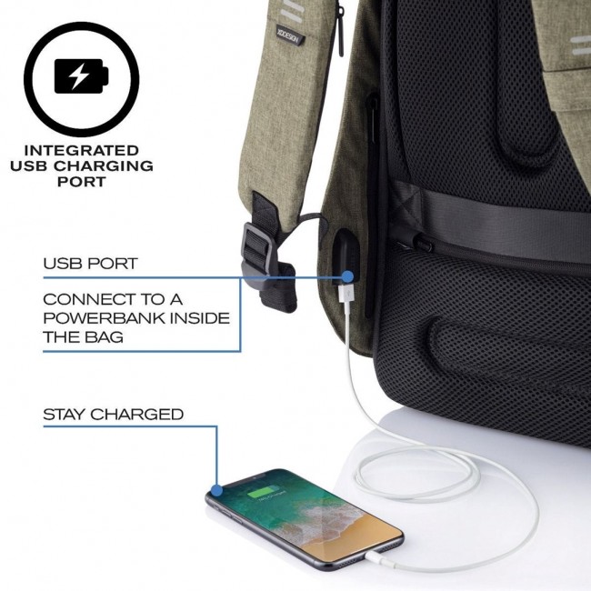 XD DESIGN ANTI-THEFT BACKPACK BOBBY HERO REGULAR GREEN P/N: P705.297 XD DESIGN ANTI-THEFT BACKPACK BOBBY HERO REGULAR GREEN P/N: P705.297